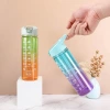Colorful portable plastic water bottles, straw cups, summer sports cups, and plastic cups with high appearance standards for students to go to school Specification image